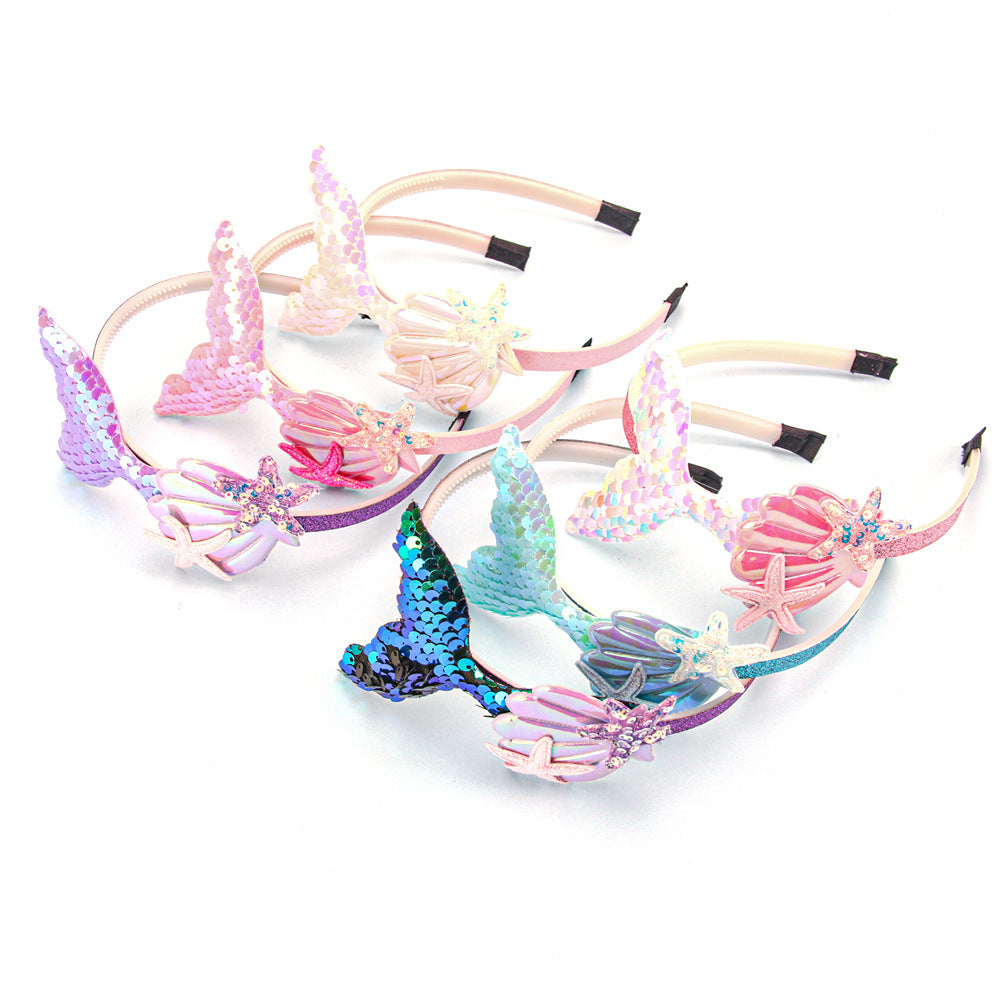 Wholesale Sequined Shell Mermaid Sweet Headband